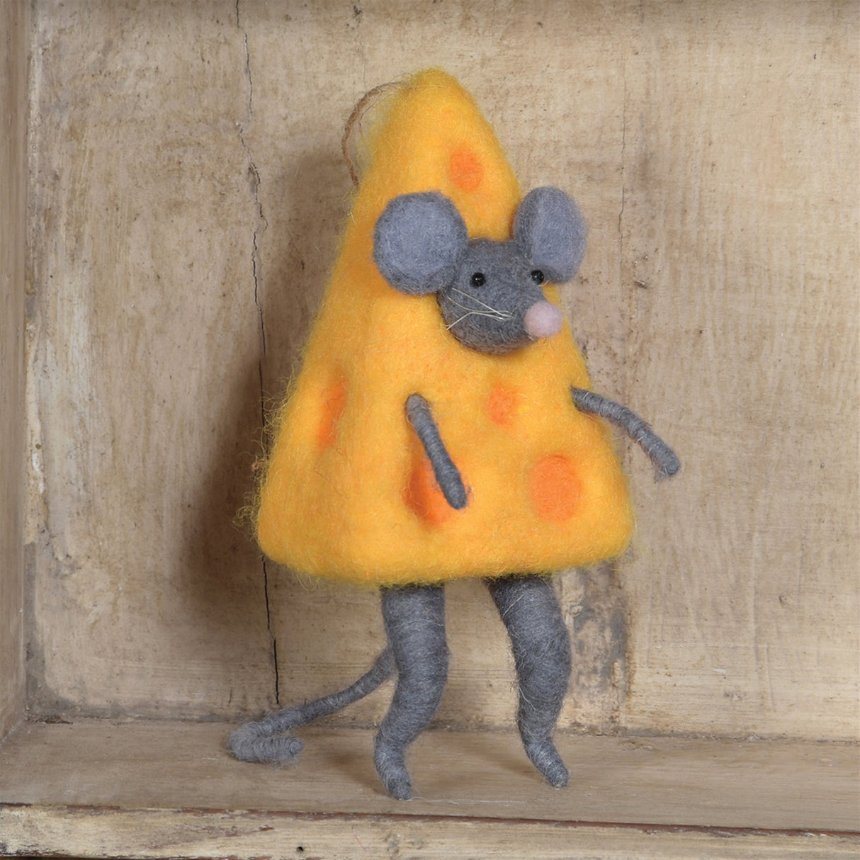 Felt Cheese Mouse Ornament