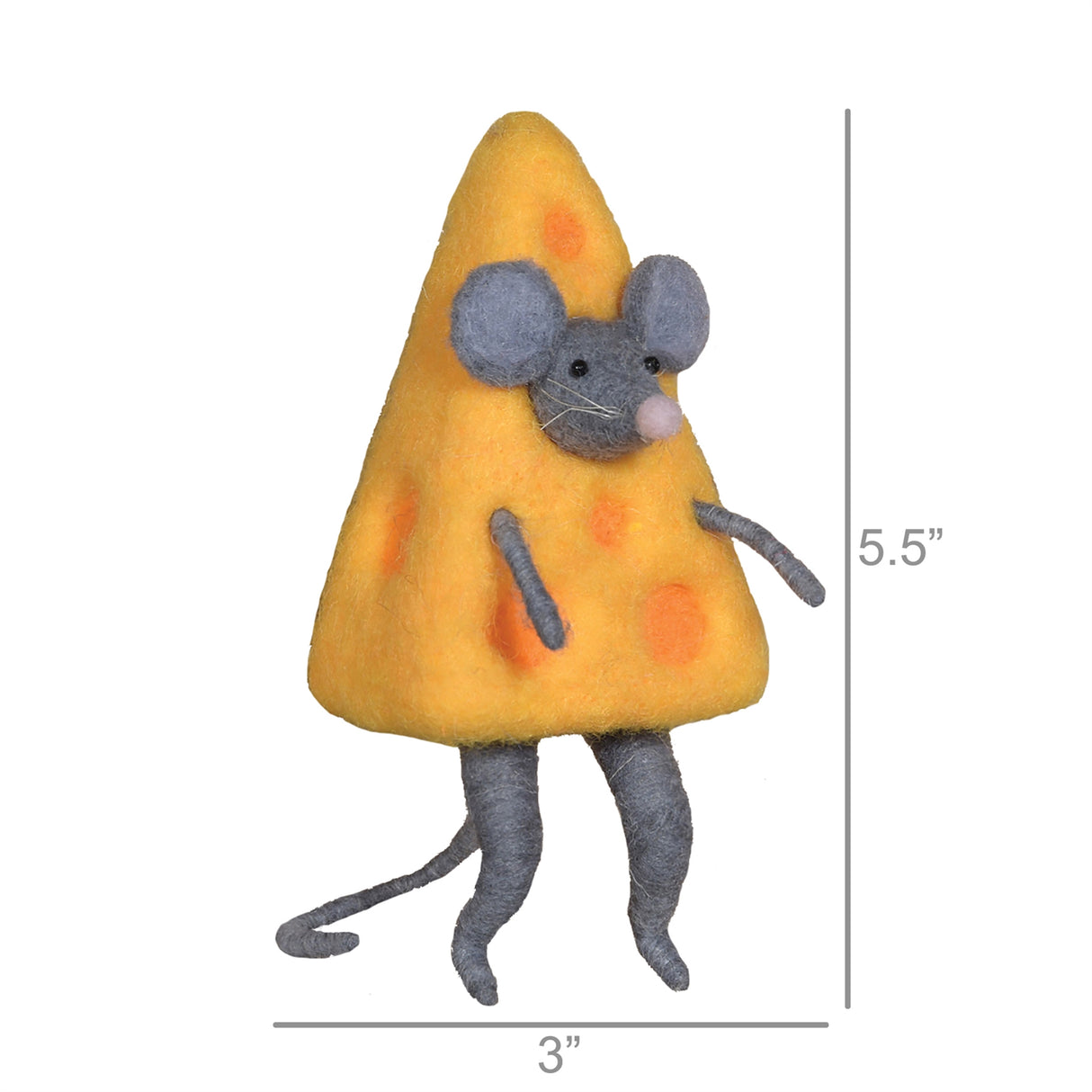 Felt Cheese Mouse Ornament