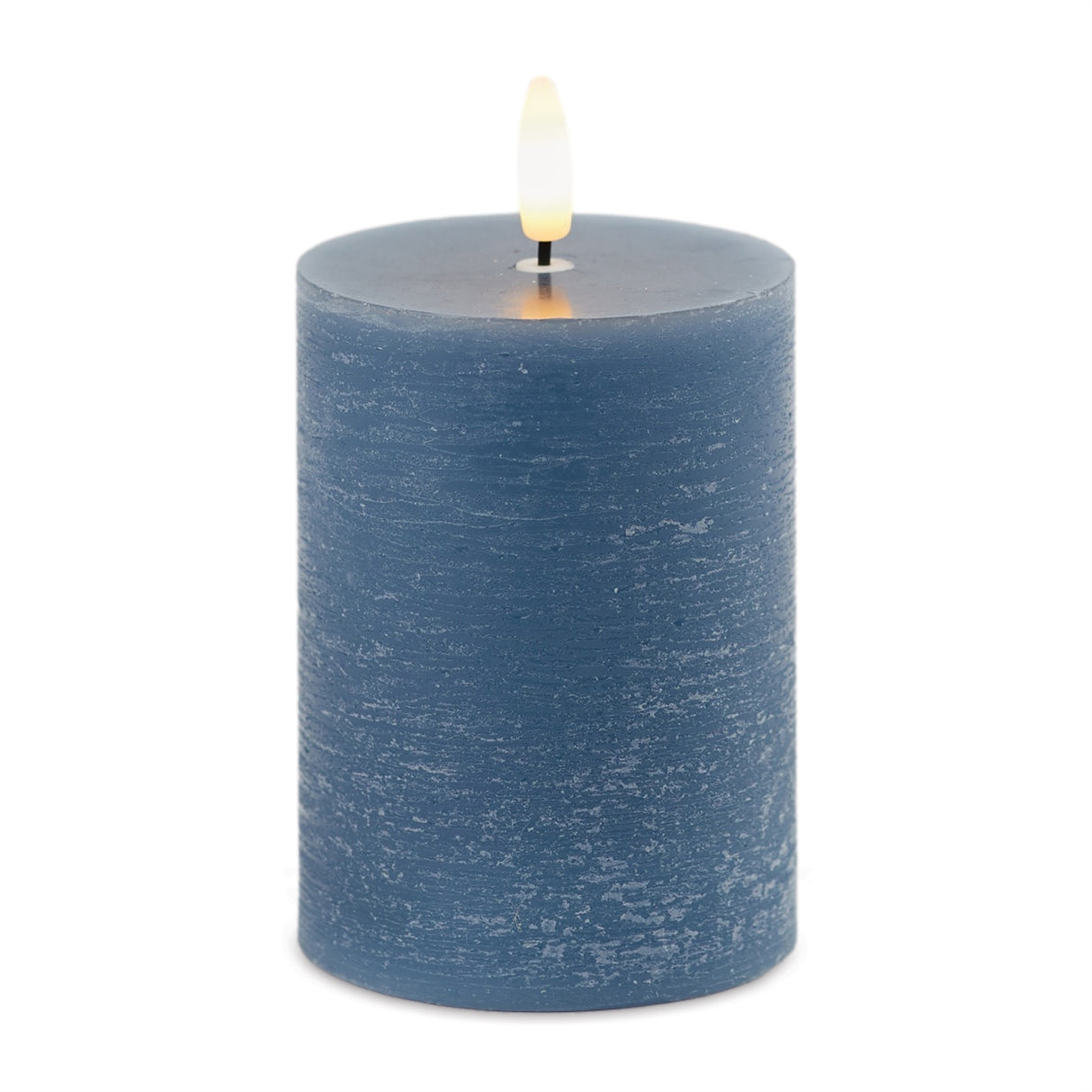 Blue Wax 3D Flameless Pillar Candles