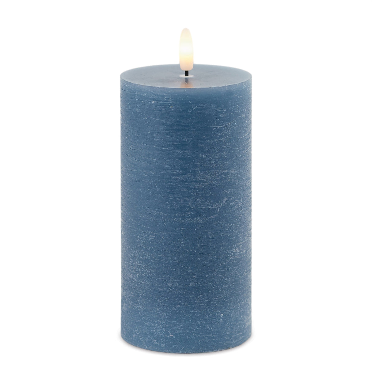 Blue Wax 3D Flameless Pillar Candles