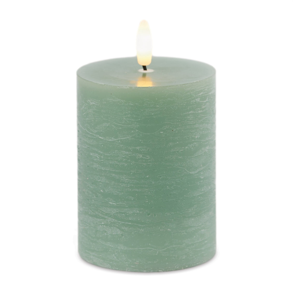 Green Wax 3D Flameless Pillar Candles