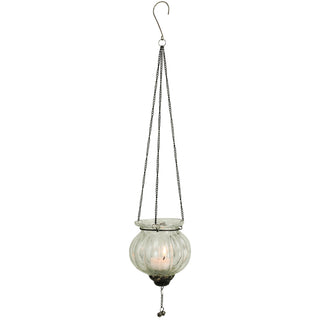 Hanging Glass Tealight Candleholder with Tassle