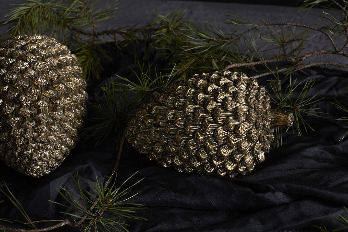 Metallic Gold Ceramic Pinecones