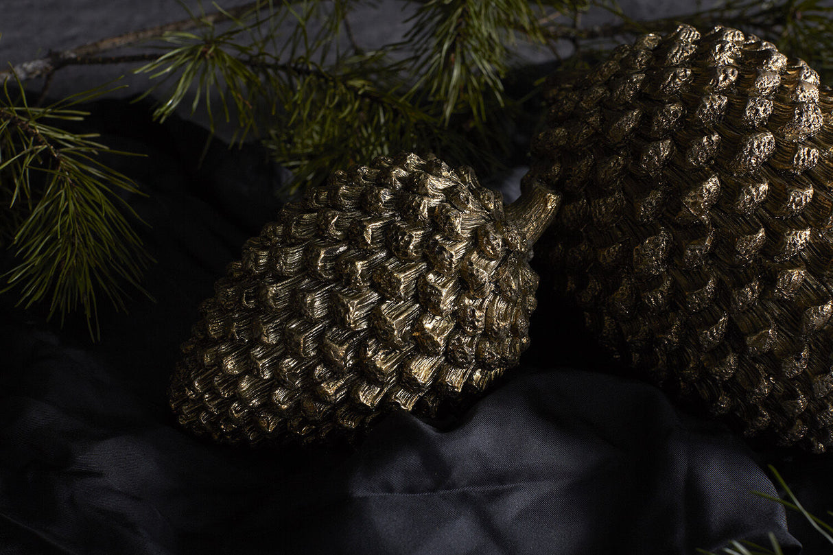 Metallic Gold Ceramic Pinecones