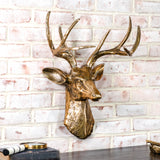 Antique Gold Aluminum Deer Head Wall Mount