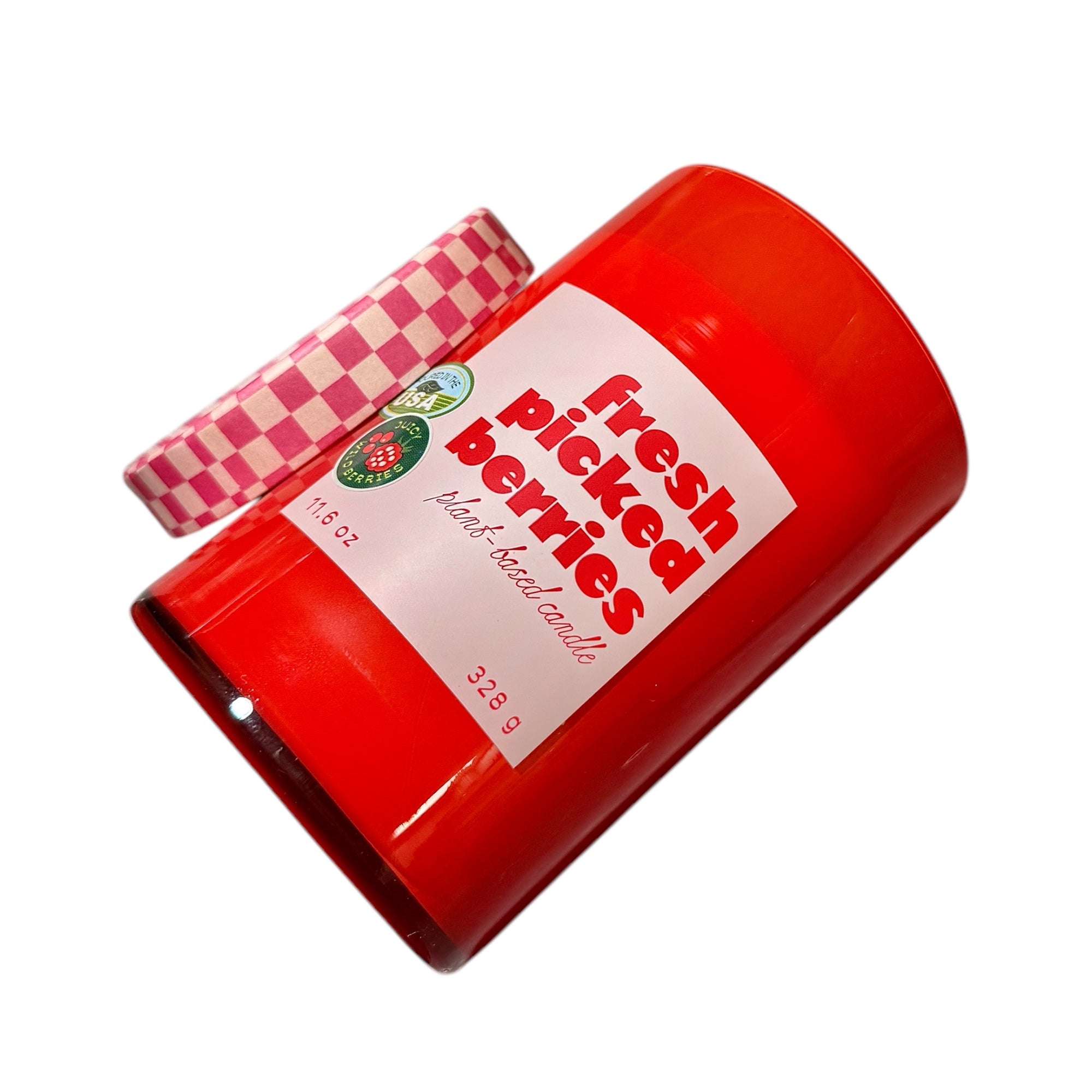 Fresh Picked Berries Farmers Market Glass Candle - Thumbnail 5