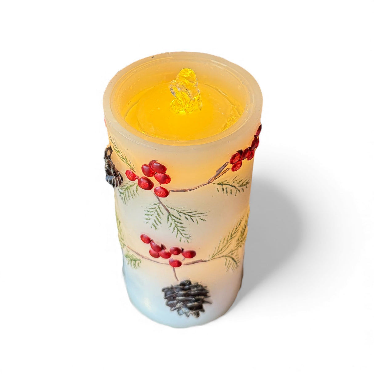 Pine & Berry LED Water Fountain Candle with Remote