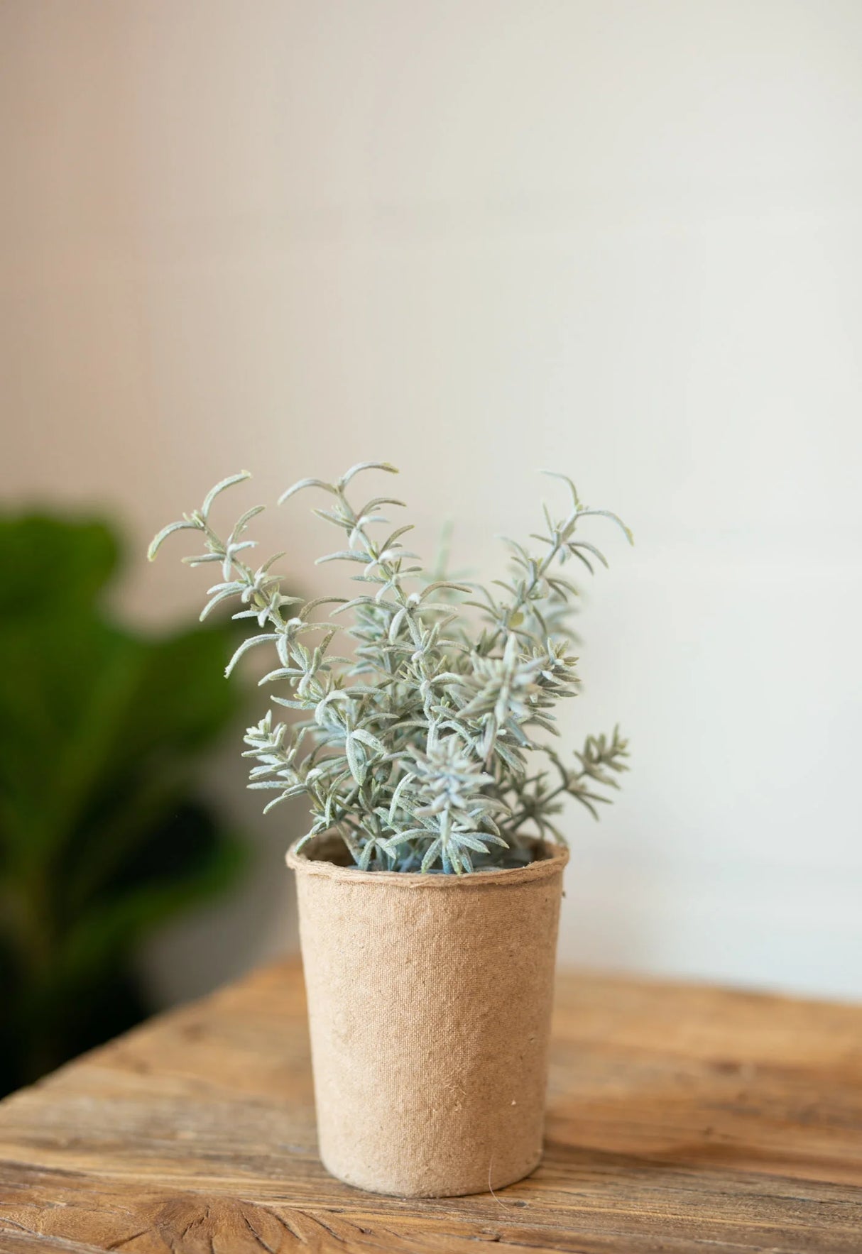 Faux Herbs in Paper Pots