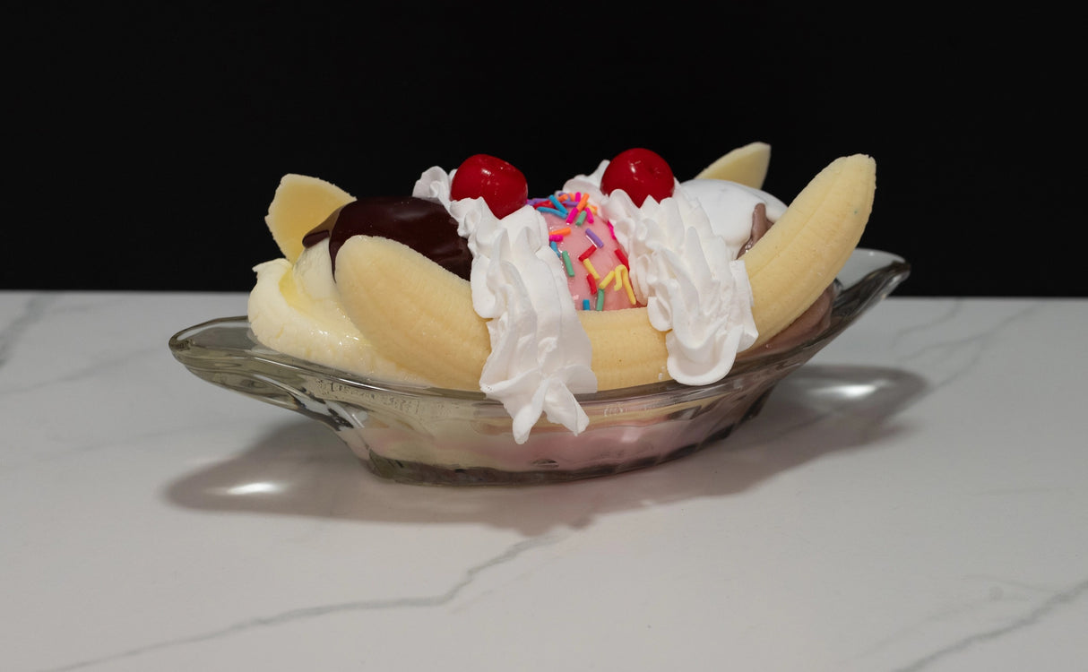 Fake Banana Split Ice Cream Dessert