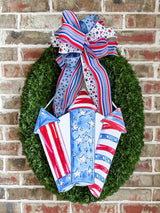 Patriotic Red White & Blue Rocket Door Hanger
