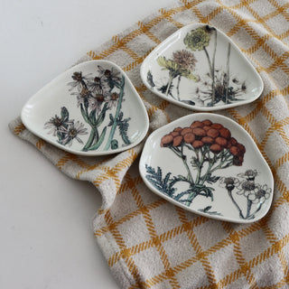 Multicolor Stoneware Floral Mini Dishes