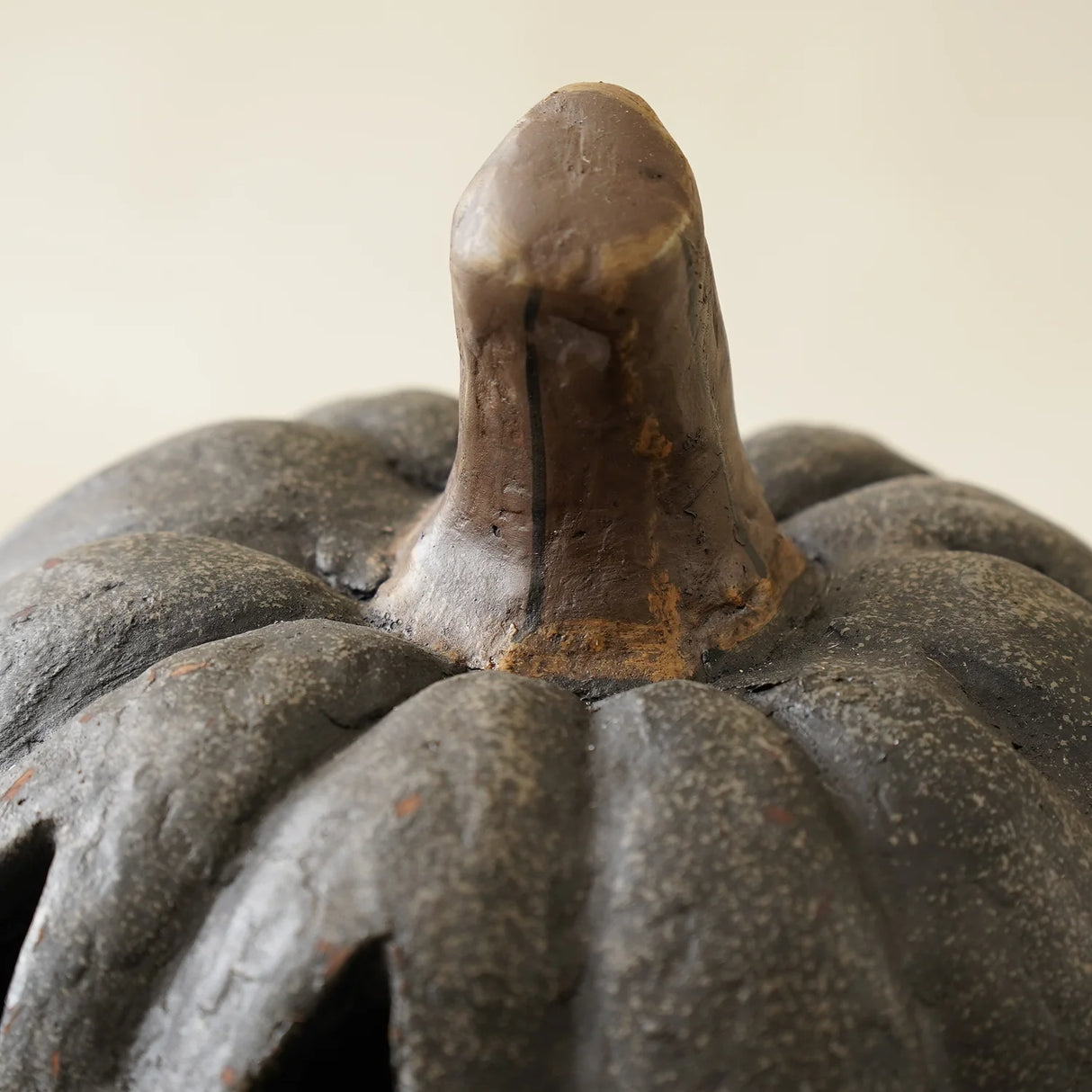 Black Big Mouth Jack O'Lantern Resin Mache Pumpkins