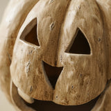 White Big Mouth Jack O'Lantern Resin Mache Pumpkins
