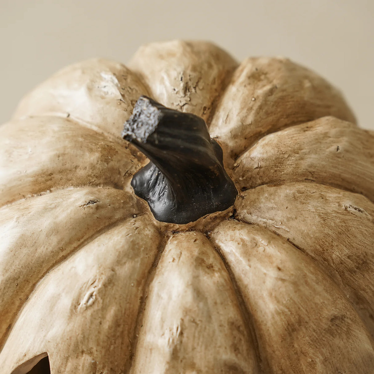 White Big Mouth Jack O'Lantern Resin Mache Pumpkins