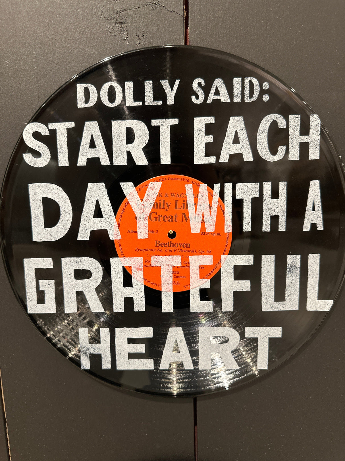 Start Each Day with a Grateful Heart Vinyl Record Wall Art