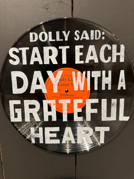Start Each Day with a Grateful Heart Vinyl Record Wall Art