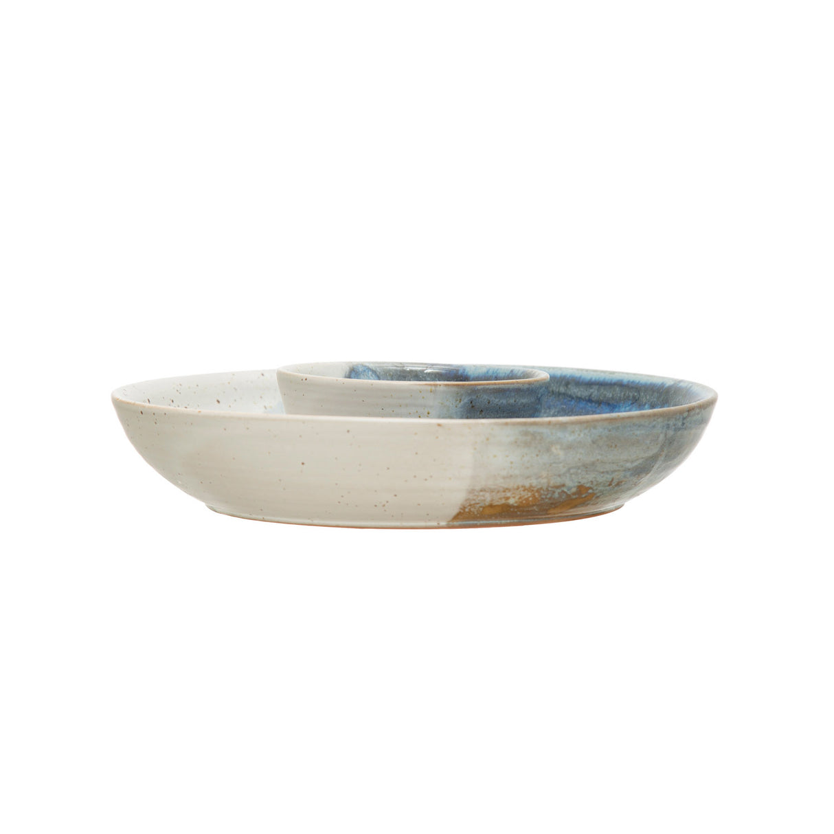 Hand-Painted Ceramic Chip & Dip Bowl Set