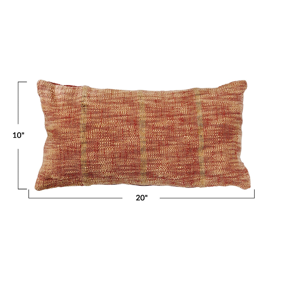 Rust & Natural Woven Cotton Lumbar Pillow