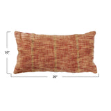 Rust & Natural Woven Cotton Lumbar Pillow