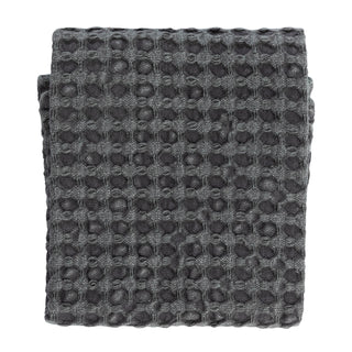 Charcoal Stonewashed Cotton Waffle Weave Tea Towel