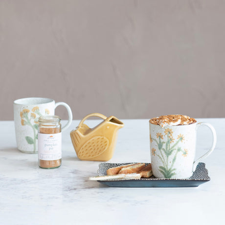 Hand-Painted Botanical Ceramic Coffee Mug