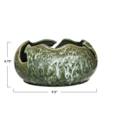 Green Reactive Glaze Organic Edge Bowl