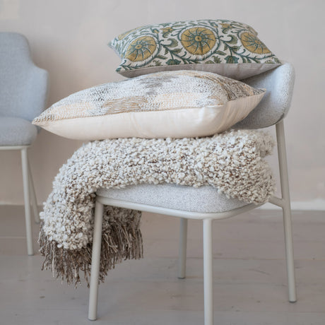 New Zealand Wool Blend Shag Throw with Fringe