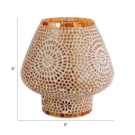 Amber Mosaic Glass Table Lamp