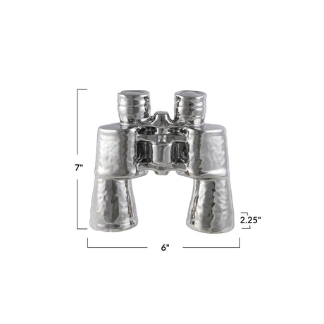 Chrome Ceramic Binoculars Décor