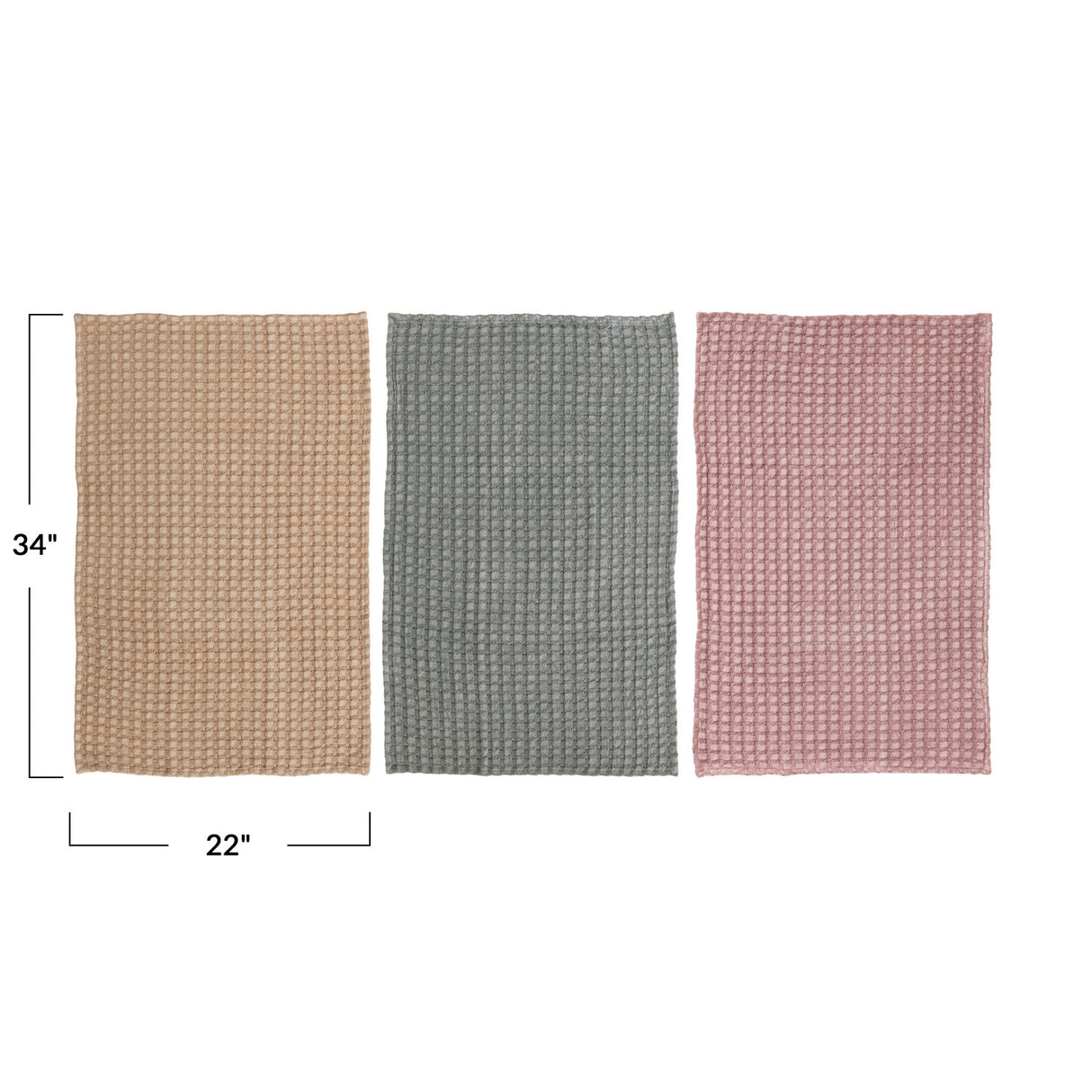 Oversized Stonewashed Waffle Weave Cotton Tea Towel