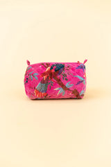 Quilted Velvet Soft Zipper Pouch with Vibrant Pattern