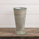 Distressed Tall Galvanized Floral Bucket