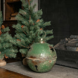 Jumbo Oversized Distressed Green Star Sleigh Jingle Bells