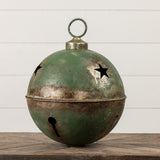 Jumbo Oversized Distressed Green Star Sleigh Jingle Bells