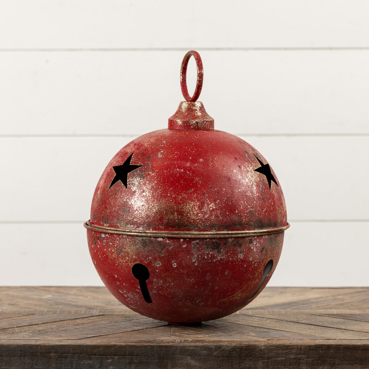 Jumbo Oversized Distressed Red Star Sleigh Jingle Bells