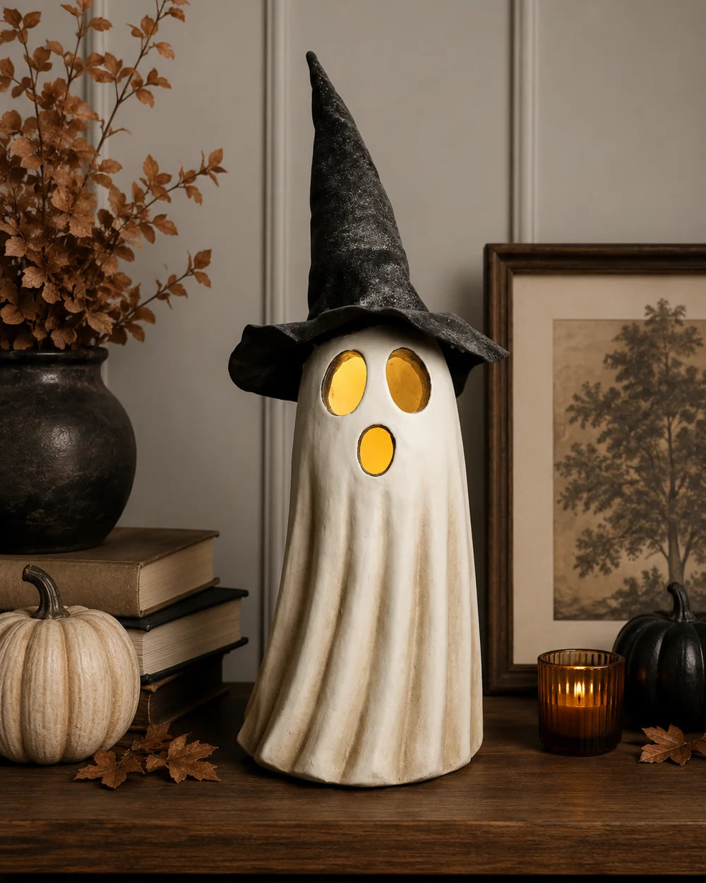 Witch Hat Ghost with LED Lights