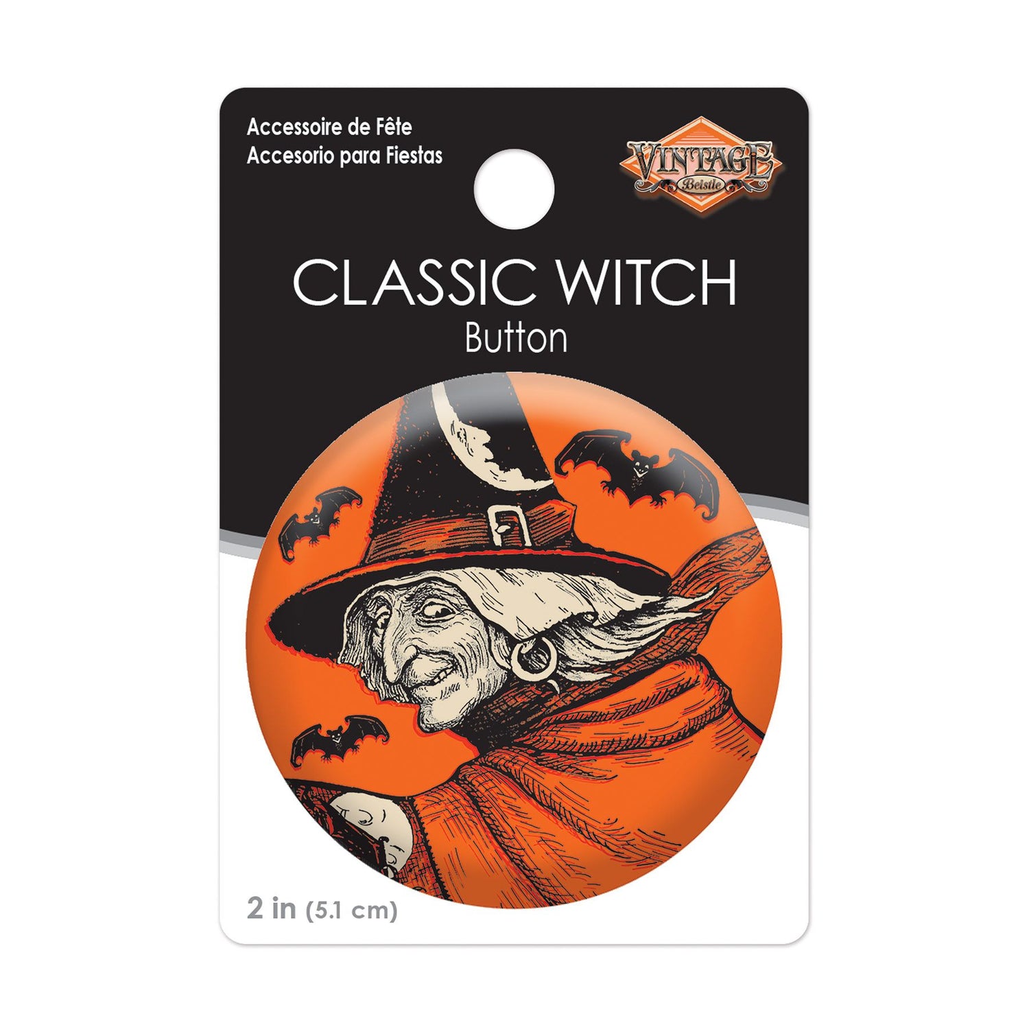 Beistle Vintage Halloween Retro Design Buttons