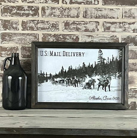 alaska dogsled framed photo