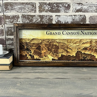 Grand Canyon National Park Vintage Framed Drawing