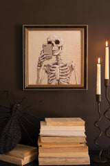 Halloween Skeleton Selfie Framed Art