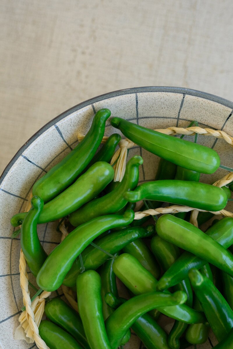 String of Artificial Green Serrano Peppers