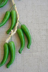 String of Artificial Green Serrano Peppers