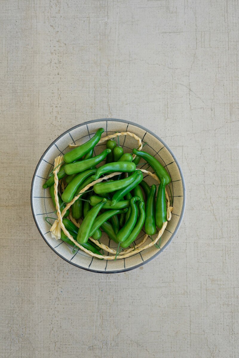 String of Artificial Green Serrano Peppers