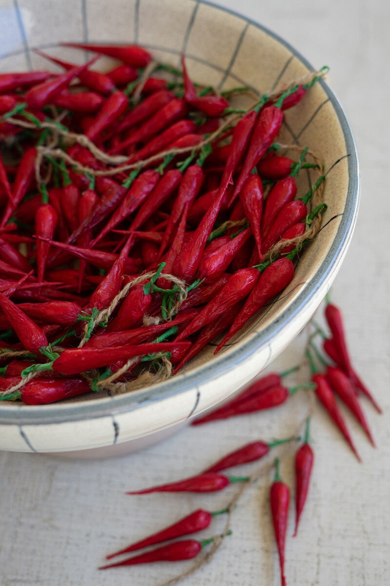 String of Artificial Small Red Chili Peppers