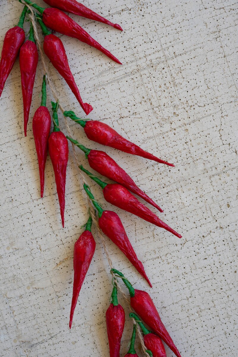 String of Artificial Small Red Chili Peppers