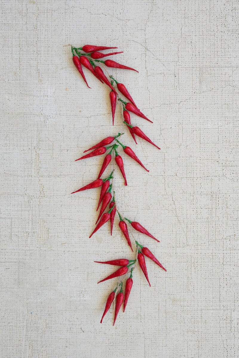 String of Artificial Small Red Chili Peppers