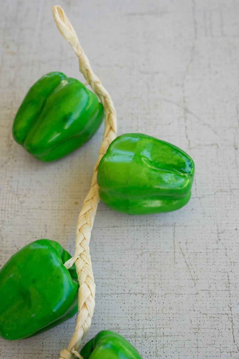 String of Artificial Green Bell Peppers