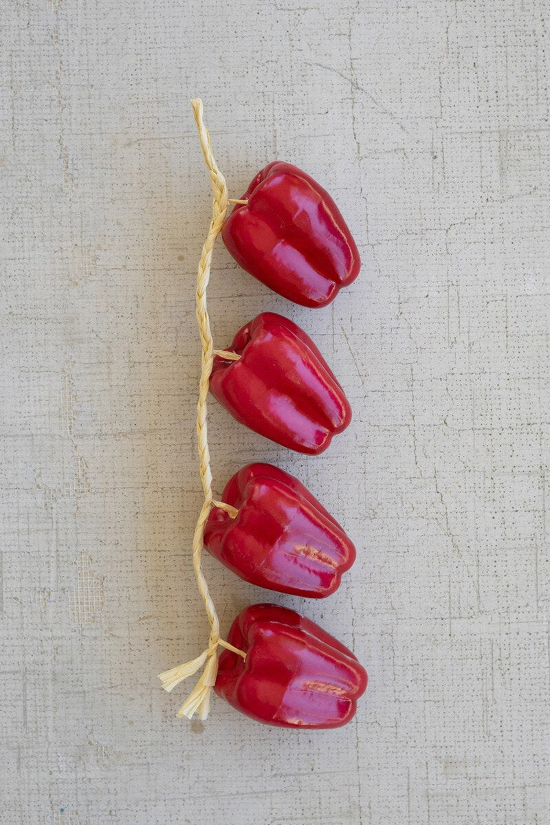 String of Artificial Red Bell Peppers