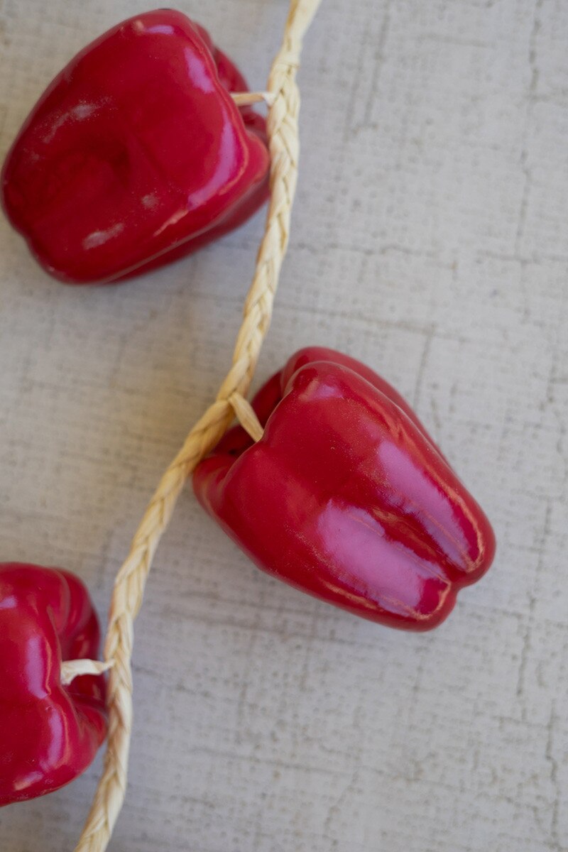 String of Artificial Red Bell Peppers