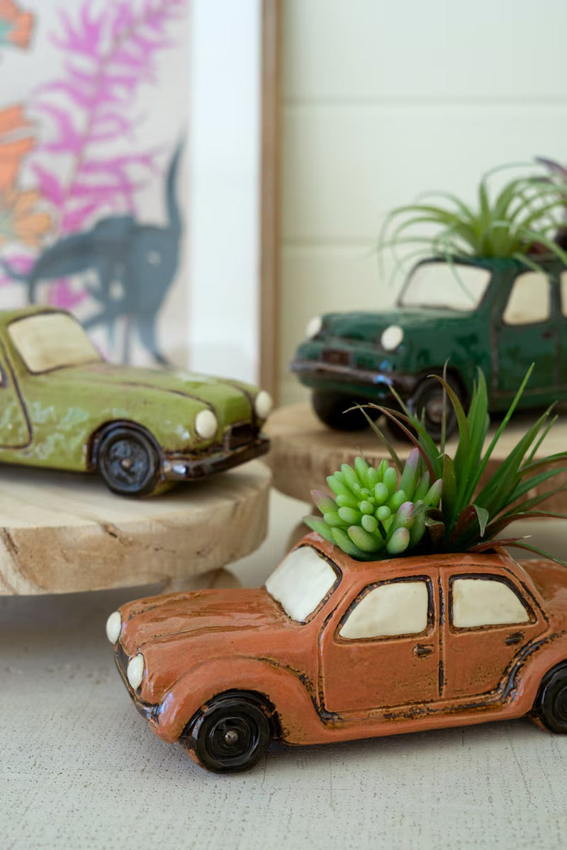 Vintage Car Ceramic Planter